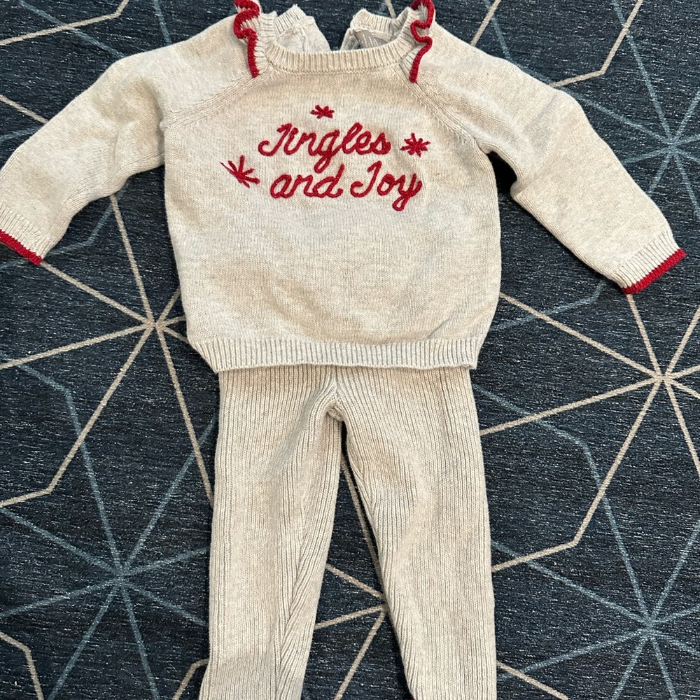 Christmas Knit Sweater and Pants Set
